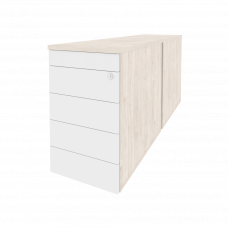 Onix Тумба двойная приставная/опорная (TIP-ON) O.TPO-2.8 TIP Денвер Светлый/Белый Бриллиант 432*1635