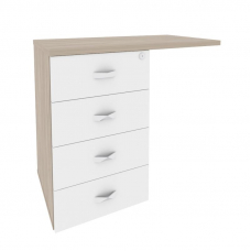 Onix Direct Тумба приставная (универсальная л/пр) O.TPU-4 Дуб Аттик/Белый Бриллиант 842*460*750