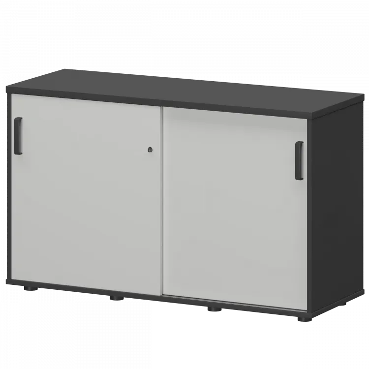 Тумба-купе СМТ-12К Тип1 Графит/Белый 1236x444x750 Смарт