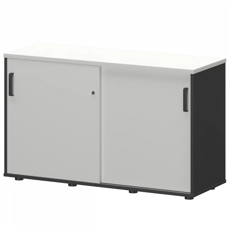 Тумба-купе СМТ-12К Тип2 Графит/Белый 1236x444x750 Смарт