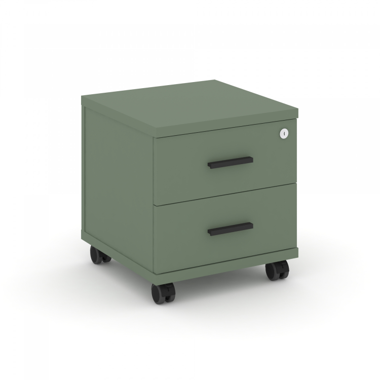 Concept Тумба мобильная 2 ящ. CN.TUM-001 B Кобо/Металл Черный 420*420*448