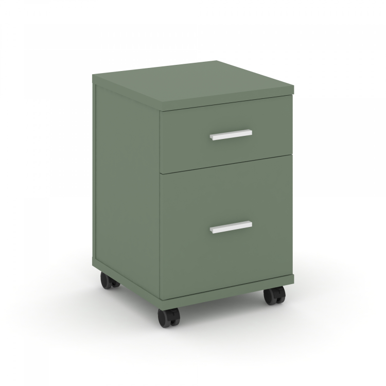 Concept Тумба мобильная 1 ящ.+1 распаш. фасад CN.TUM-009 W Кобо/Металл Белый 420*420*615