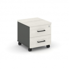 Style Project Тумба мобильная SN.TM-001 Антрацит/Дуб Наварра/Черный Ручки 416*460*437