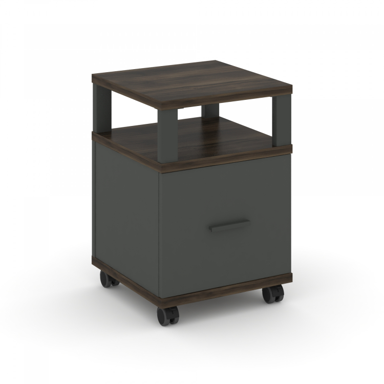 Concept Тумба мобильная 1 распаш. фасад с надставкой CN.TUM-008 A Дуб Мали/Антрацит/Металл Антрацит