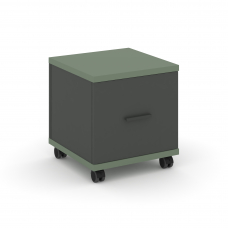 Concept Тумба мобильная 1 распаш. фасад CN.TUM-007 A Кобо/Антрацит/Металл Антрацит 420*420*448
