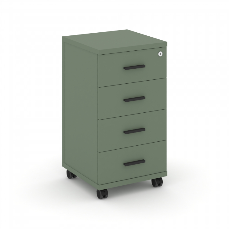 Concept Тумба мобильная 4 ящ. CN.TUM-005 B Кобо/Металл Черный 420*420*782