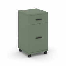 Concept Тумба мобильная 1 ящ.+1 распаш. фасад CN.TUM-011 B Кобо/Металл Черный 420*420*782