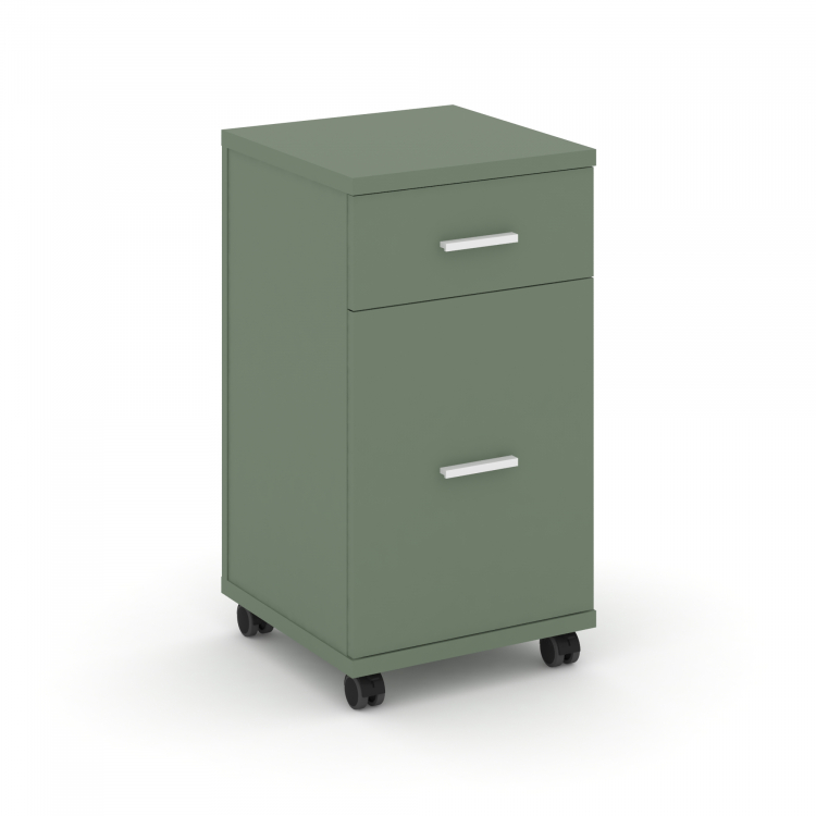 Concept Тумба мобильная 1 ящ.+1 распаш. фасад CN.TUM-011 W Кобо/Металл Белый 420*420*782