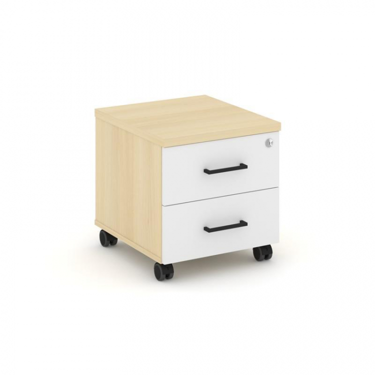 Style Project Тумба мобильная усил. колеса SN.TMU-001 Акация Лорка/Белый/Черный Ручки 416*460*437