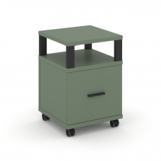 Concept Тумба мобильная 1 распаш. фасад с надставкой CN.TUM-008 B Кобо/Металл Черный 420*420*615