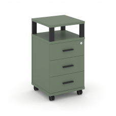 Concept Тумба мобильная 3 ящ. с надставкой CN.TUM-004 B Кобо/Металл Черный 420*420*782