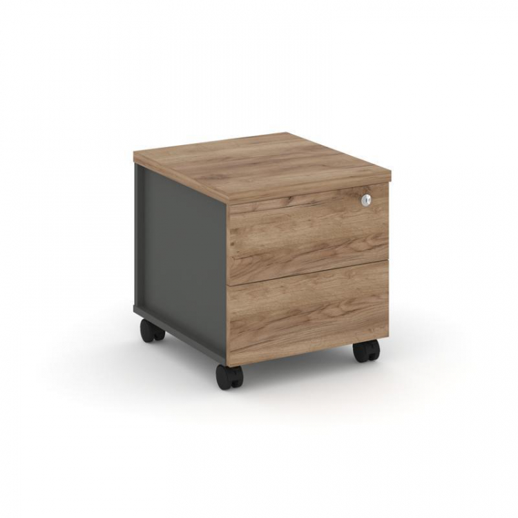 Style Project Тумба мобильная з/с ЛДСП SN.TM-005 Антрацит/Дуб Табак/Дуб Табак 416*460*437