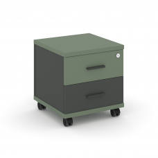 Concept Тумба мобильная 2 ящ. CN.TUM-001 A Кобо/Антрацит/Металл Антрацит 420*420*448