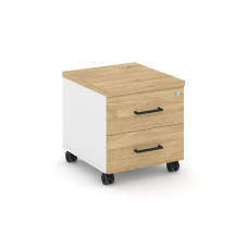 Style Project Тумба мобильная SN.TM-001 Белый/Тиквуд Светлый/Черный Ручки 416*460*437