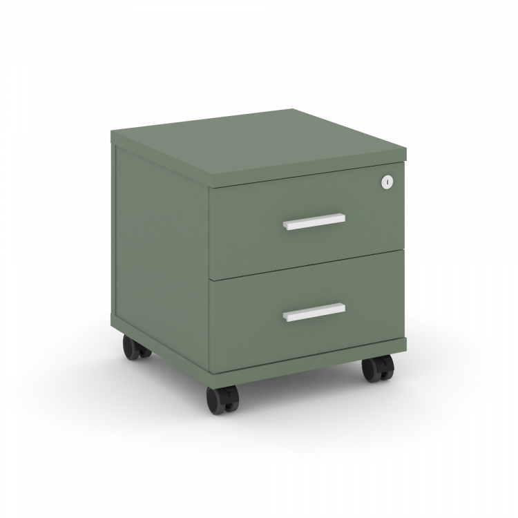 Concept Тумба мобильная 2 ящ. CN.TUM-001 W Кобо/Металл Белый 420*420*448