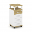 Concept Тумба мобильная 4 ящ. с надставкой CN.TUM-006 W Дуб Винченцо/Белый Бриллиант/Металл Белый 42