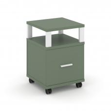 Concept Тумба мобильная 1 распаш. фасад с надставкой CN.TUM-008 W Кобо/Металл Белый 420*420*615