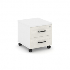 Style Project Тумба мобильная усил. колеса SN.TMU-001 Белый/Белый/Дуб Наварра/Черный Ручки 416*460*4