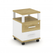 Concept Тумба мобильная 2 ящ. с надставкой CN.TUM-002 W Дуб Винченцо/Белый Бриллиант/Металл Белый 42