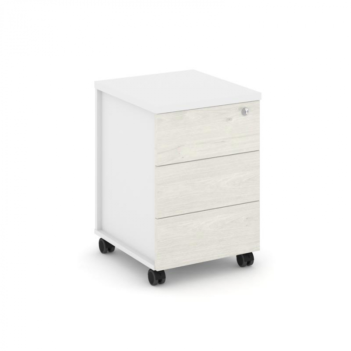Style Project Тумба мобильная усил. колеса SN.TMU-006 Белый/Белый/Дуб Наварра 416*460*611