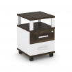 Concept Тумба мобильная 2 ящ. с надставкой CN.TUM-002 W Дуб Мали/Белый Бриллиант/Металл Белый 420*42