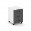 Style Project Тумба мобильная 3 ящ. Стандартные колеса SN.TM-002 Белый/Белый/Антрацит/Черный Ручки