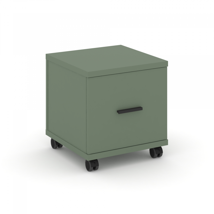 Concept Тумба мобильная 1 распаш. фасад CN.TUM-007 B Кобо/Металл Черный 420*420*448