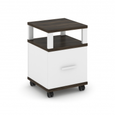 Concept Тумба мобильная 1 распаш. фасад с надставкой CN.TUM-008 W Дуб Мали/Белый Бриллиант/Металл Бе