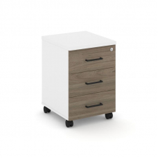 Style Project Тумба мобильная 3 ящ. Стандартные колеса SN.TM-002 Белый/Белый/Вяз Благородный/Черный