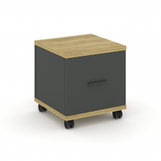 Concept Тумба мобильная 1 распаш. фасад CN.TUM-007 A Дуб Винченцо/Антрацит/Металл Антрацит 420*420*4