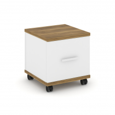 Concept Тумба мобильная 1 распаш. фасад CN.TUM-007 W Сандал Янтарный/Белый Бриллиант/Металл Белый 42