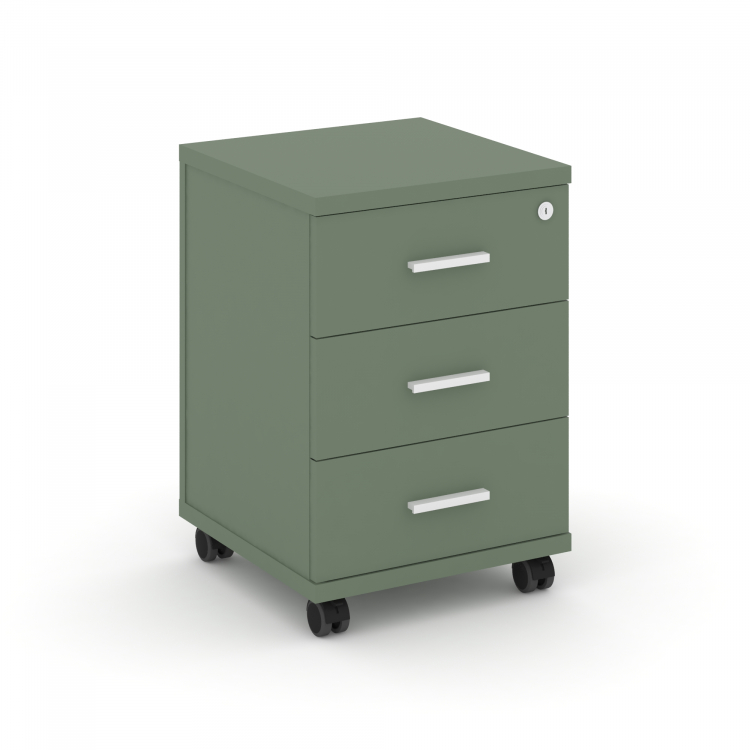 Concept Тумба мобильная 3 ящ. CN.TUM-003 W Кобо/Металл Белый 420*420*615