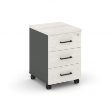 Style Project Тумба мобильная 3 ящ. Стандартные колеса SN.TM-002 Антрацит/Дуб Наварра/Черный Ручки 4