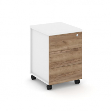 Style Project Тумба мобильная з/с ЛДСП SN.TM-006 Белый/Белый/Дуб Табак/Черный Ручки 416*460*611