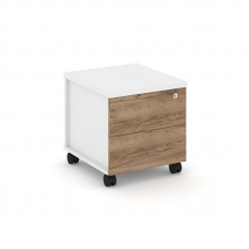 Style Project Тумба мобильная з/с ЛДСП SN.TM-005 Белый/Белый/Дуб Табак/Черный Ручки 416*460*437