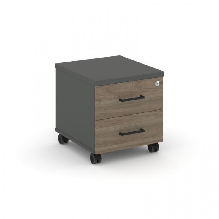 Style Project Тумба мобильная SN.TM-001 Антрацит/Вяз Благородный/Черный Ручки 416*460*437
