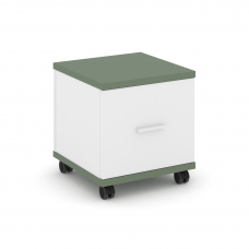 Concept Тумба мобильная 1 распаш. фасад CN.TUM-007 W Кобо/Белый Бриллиант/Металл Белый 420*420*448