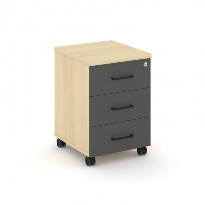 Style Project Тумба мобильная усил. колеса SN.TMU-002 Акация Лорка/Акация Лорка/Антрацит/Черный Ручк