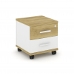 Concept Тумба мобильная 2 ящ. CN.TUM-001 W Дуб Винченцо/Белый Бриллиант/Металл Белый 420*420*448