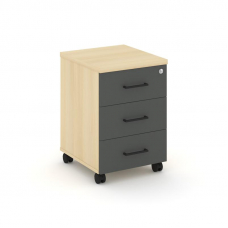 Style Project Тумба мобильная 3 ящ. Стандартные колеса SN.TM-002 Акация Лорка/Акация Лорка/Антрацит