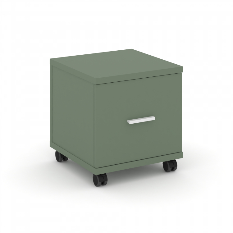 Concept Тумба мобильная 1 распаш. фасад CN.TUM-007 W Кобо/Металл Белый 420*420*448