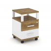 Concept Тумба мобильная 2 ящ. с надставкой CN.TUM-002 W Сандал Янтарный/Белый Бриллиант/Металл Белый