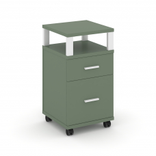 Concept Тумба мобильная 1 ящ.+1 распаш. фасад с надставкой CN.TUM-010 W Кобо/Металл Белый 420*420*78