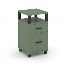 Concept Тумба мобильная 1 ящ.+1 распаш. фасад с надставкой CN.TUM-010 B Кобо/Металл Черный 420*420*7