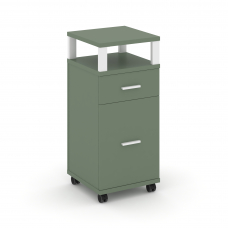 Concept Тумба мобильная 1 ящ.+1 распаш. фасад с надставкой CN.TUM-012 W Кобо/Металл Белый 420*420*94