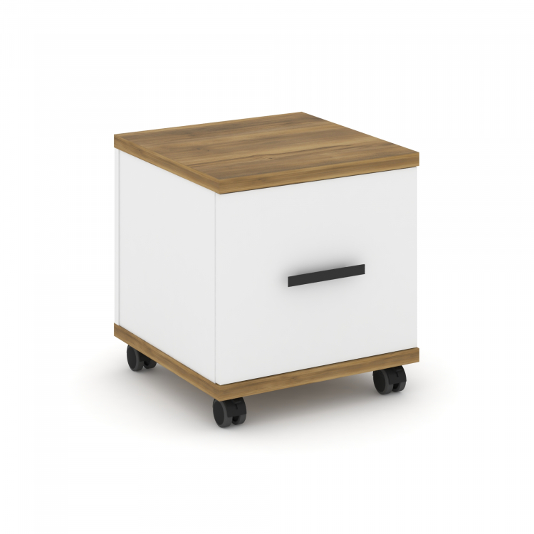 Concept Тумба мобильная 1 распаш. фасад CN.TUM-007 B Сандал Янтарный/Белый Бриллиант/Металл Черный 4