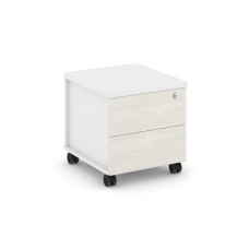 Style Project Тумба мобильная усил. колеса SN.TMU-005 Белый/Белый/Дуб Наварра/Черный Ручки 416*460*4