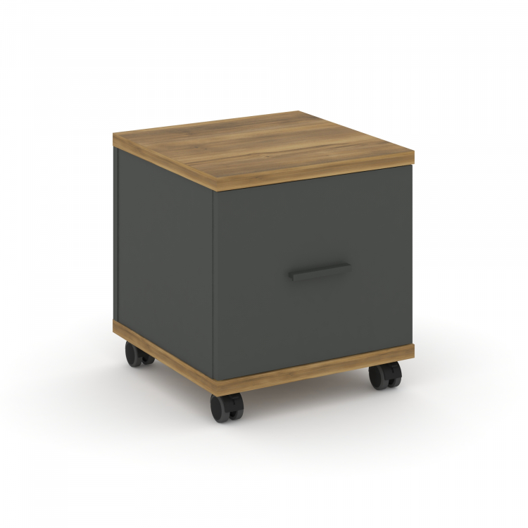 Concept Тумба мобильная 1 распаш. фасад CN.TUM-007 A Сандал Янтарный/Антрацит/Металл Антрацит 420*42