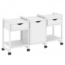 Loft Тумба на колесных опорах VR.L-TN-6.K Белый Бриллиант/Металл Белый 1440*460*767