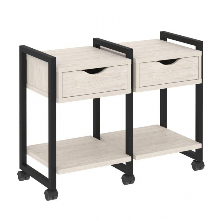 Loft Тумба на колесных опорах VR.L-TN-1.K Денвер Светлый/Металл Черный 970*460*767